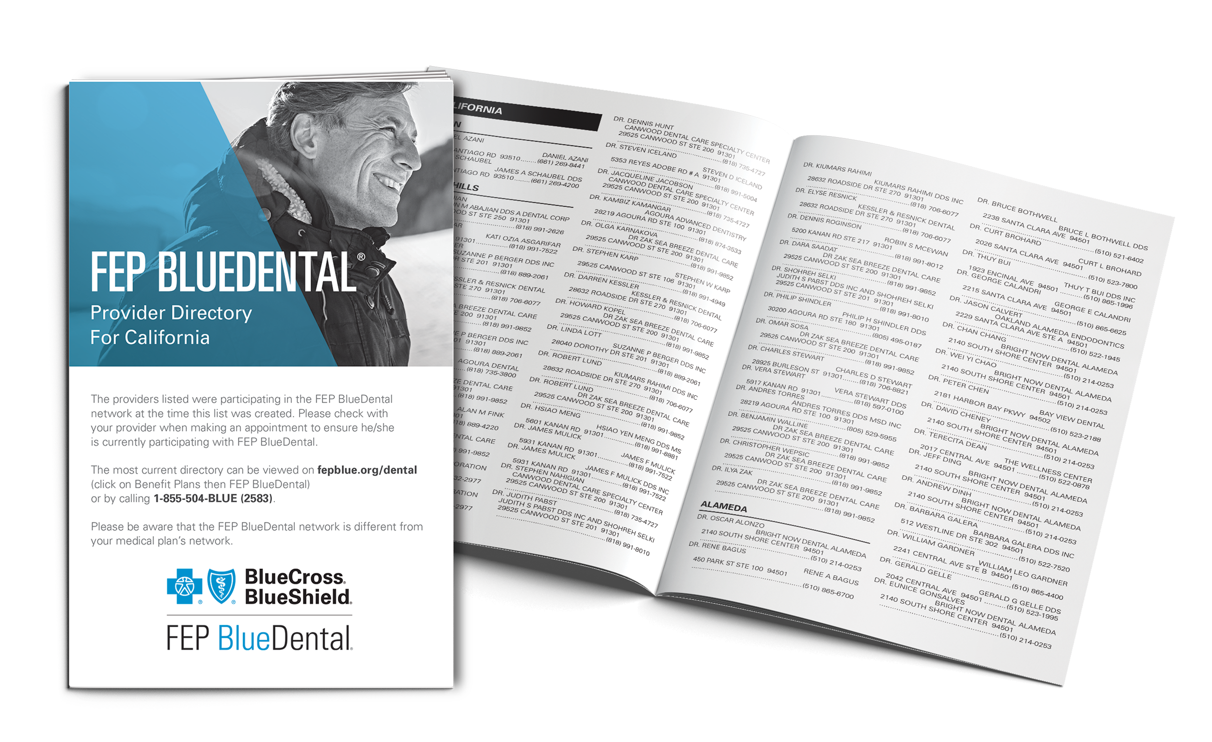 BCBS FEP Blue Dental Provider Directory Cover and Opening Spread